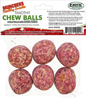 Show full view: Exotic Nutrition Munchers Rose Petals & Timothy Chew Balls Small Animal Treats, 6 count slide 2 of 5