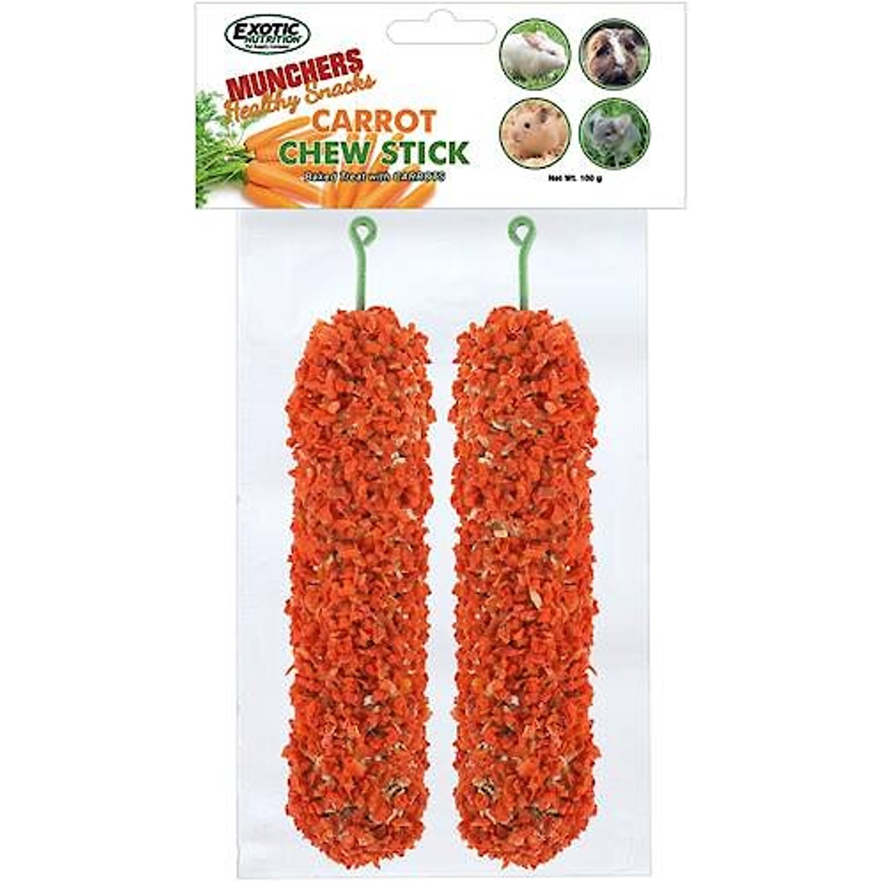 Exotic Nutrition Munchers Sticks with Carrot Small Pet Treats, 2 count