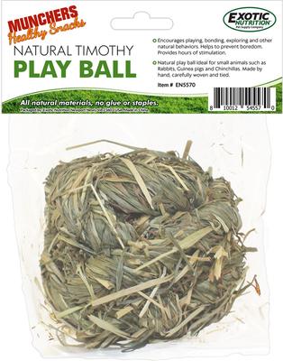 Show full view: Exotic Nutrition Natural Timothy Play Ball Small Animal Treat slide 2 of 4