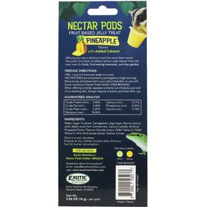 Exotic Nutrition Nectar Pods Pineapple Flavor Sugar Glider Treats, 8 count