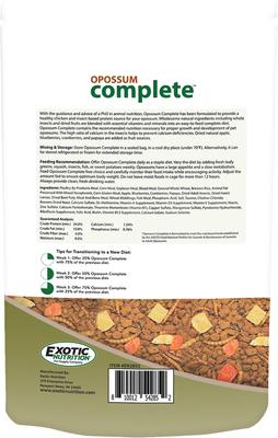 Show full view: Exotic Nutrition Opossum Complete Opossum Food, 1-lb bag slide 2 of 7