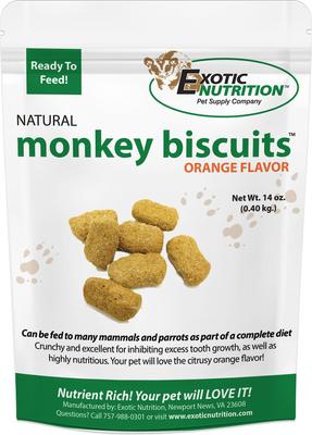 Show full view: Exotic Nutrition Orange Flavor Monkey Biscuits Small Pet Treats, 14-oz bag slide 1 of 4