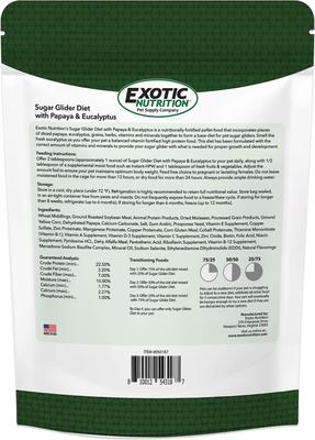Show full view: Exotic Nutrition Papaya & Eucalyptus Sugar Glider Food, 2-lb bag slide 2 of 7