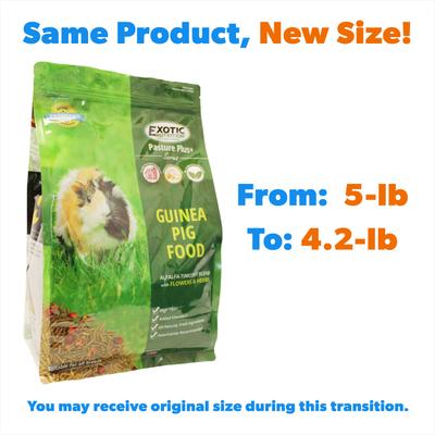 Show full view: Exotic Nutrition Pasture Plus+ Guinea Pig Food, 4.2-lb bag slide 2 of 2