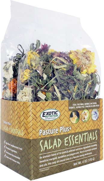 Exotic Nutrition Pasture Plus+ Salad Essentials Rabbit Treats, 6-oz box