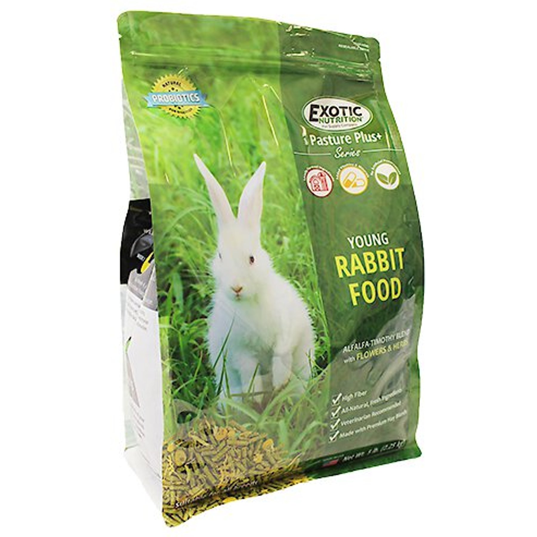 Exotic Nutrition Pasture Plus+ Young Rabbit Food, 5-lb bag
