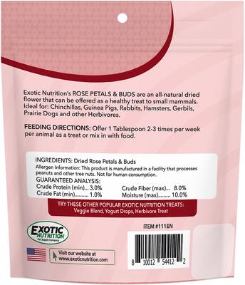 Show full view: Exotic Nutrition Rose Petals & Buds Small Pet Treats, 0.85-oz bag slide 2 of 6