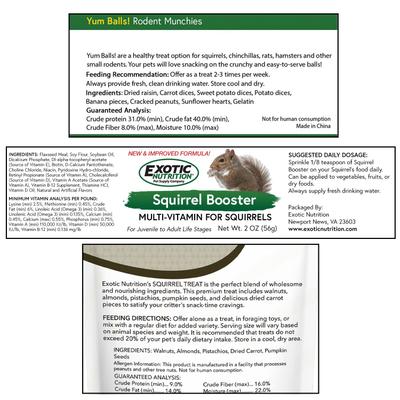 Show full view: Exotic Nutrition Squirrel Food Starter Kit slide 5 of 8