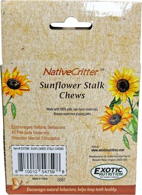 Show full view: Exotic Nutrition Sunflower Stalk Slices Small Pet Chew Toy slide 2 of 5