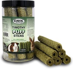 Exotic Nutrition Timothy Puff Sticks Rabbit Treats, 9 count