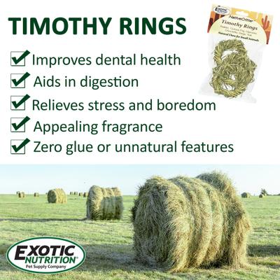 Show full view: Exotic Nutrition Timothy Rings Small Pet Chew Toy slide 3 of 9