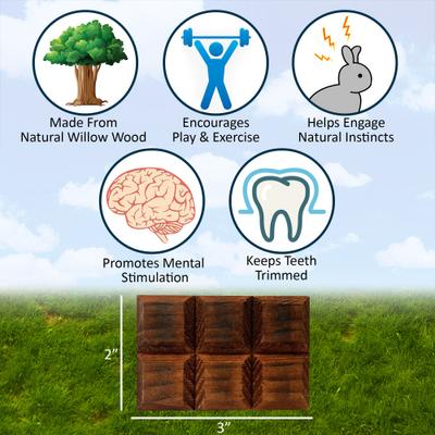 Show full view: Exotic Nutrition Willow Crunch Bar Small Pet Chew Toy, 3 count slide 4 of 8