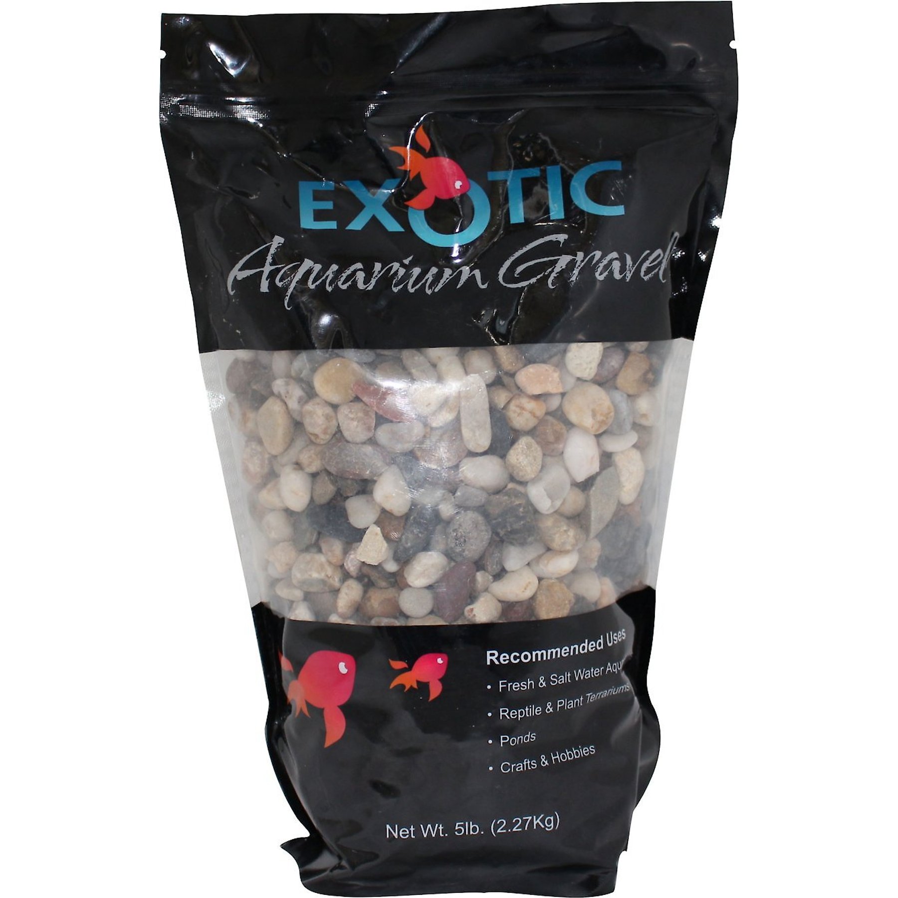 Exotic Pebbles Natural Washed Mixed Gravel, Mixed, 5-lb