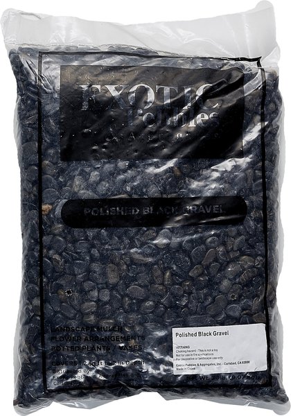 Exotic Pebbles Polished Black Reptile & Terrarium Gravel