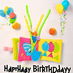 EYS Birthday Adventure Book Crinkle, Hide & Seek Squeaky Treat Dog Plush Toy, Blue slide 2 of 7