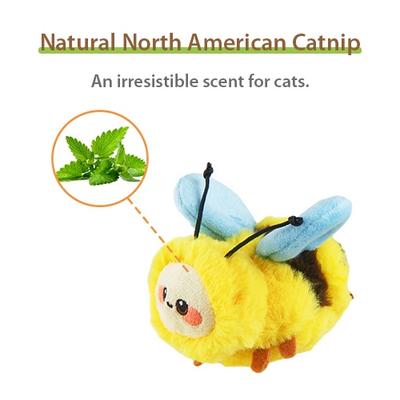 Show full view: EYS GiGwi Dance & Chirp Bee Catnip Infused Motion-Activated Cat Toy, Yellow slide 3 of 6