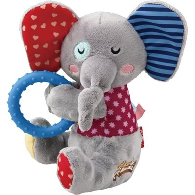 EYS EYS GiGwi Friendz Elephant Squeaky & Crinkle Dog Plush Toy, Grey