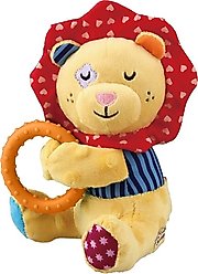 EYS GiGwi Friendz Lion Squeaky & Crinkle Dog Plush Toy, Yellow