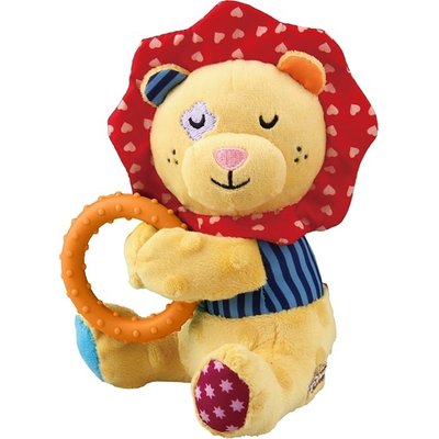EYS EYS GiGwi Friendz Lion Squeaky & Crinkle Dog Plush Toy, Yellow