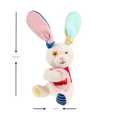 Show full view: EYS GiGwi Friendz Rabbit Squeaky & Crinkle Dog Plush Toy, White slide 1 of 6