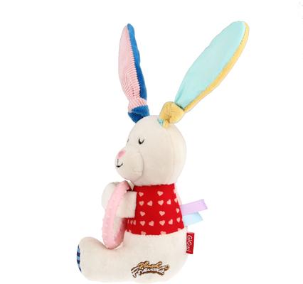 Show full view: EYS GiGwi Friendz Rabbit Squeaky & Crinkle Dog Plush Toy, White slide 2 of 6