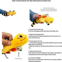 EYS GiGwi Wiggly Lizard Motion-Activated Cat Toy with Catnip, Yellow slide 2 of 9