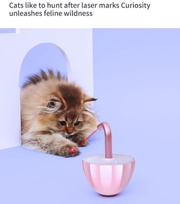 Show full view: EYS Interactive Roly-Poly Random Laser Cat Toy, Pink slide 4 of 6