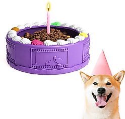 EYS Natural Rubber Durable Tough Cake Bowl Dog Chew Toy, Purple slide 2 of 6