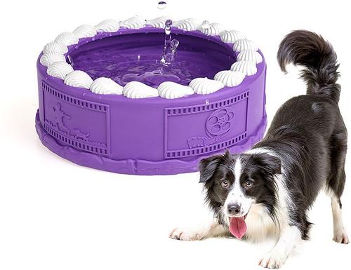 Show full view: EYS Natural Rubber Durable Tough Cake Bowl Dog Chew Toy, Purple slide 3 of 7