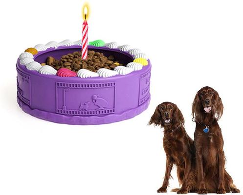 Show full view: EYS Natural Rubber Durable Tough Cake Bowl Dog Chew Toy, Purple slide 4 of 7