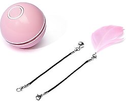 EYS Rolling Ball Motion & Chasing with LED light Cat Toy, Pink slide 2 of 4