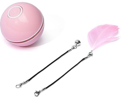 Show full view: EYS Rolling Ball Motion & Chasing with LED light Cat Toy, Pink slide 3 of 7