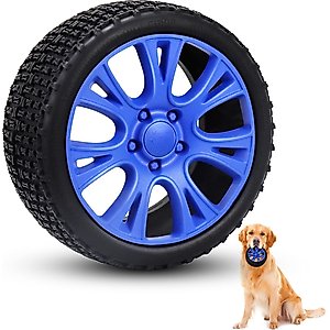 EYS Rubber Tires Dog Toy, Blue, Small