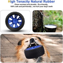 EYS Rubber Tires Dog Toy, Blue, Small slide 2 of 7
