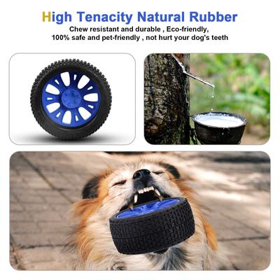 Show full view: EYS Rubber Tires Dog Toy, Blue, Small slide 2 of 8