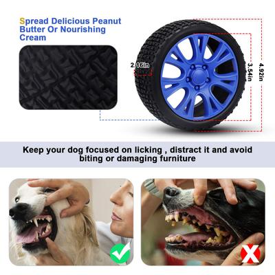 Show full view: EYS Rubber Tires Dog Toy, Blue, Small slide 3 of 8