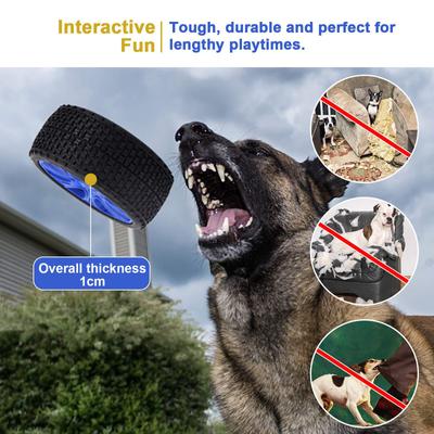 Show full view: EYS Rubber Tires Dog Toy, Blue, Small slide 4 of 8