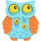 Show in main carousel: EYS Seek Yum Cute Owl IQ Treat Puzzle Feeder Dog Bowl, Blue, 4-oz slide 2 of 6