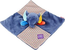 EYS Suppa Puppa Elephant Squeaker & Crinkle Paper Dog Plush Toy, Blue