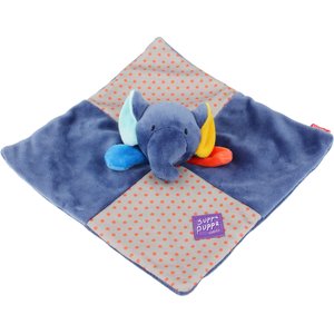 EYS Suppa Puppa Elephant Squeaker & Crinkle Paper Dog Plush Toy, Blue