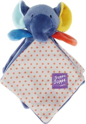 Show full view: EYS Suppa Puppa Elephant Squeaker & Crinkle Paper Dog Plush Toy, Blue slide 5 of 6