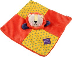 EYS Suppa Puppa Lion Squeaker & Crinkle Paper Dog Plush Toy, Orange