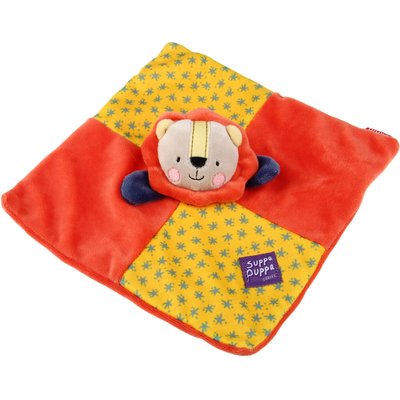 EYS EYS Suppa Puppa Lion Squeaker & Crinkle Paper Dog Plush Toy, Orange