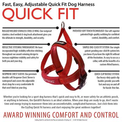 Show full view: EzyDog Quick Fit Dog Harness, Red, Medium slide 8 of 14