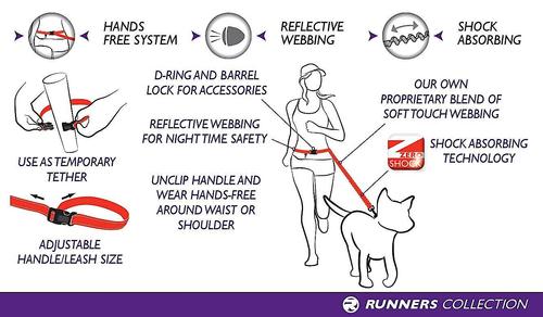 Show full view: EzyDog Road Runner Dog Leash, Red slide 2 of 6