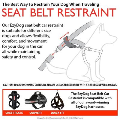 Show full view: EzyDog Seat Belt Restraint, Black slide 4 of 5