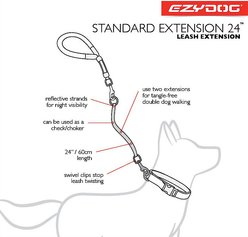 EzyDog Standard Dog Leash Extension, Black, 24-in slide 2 of 3