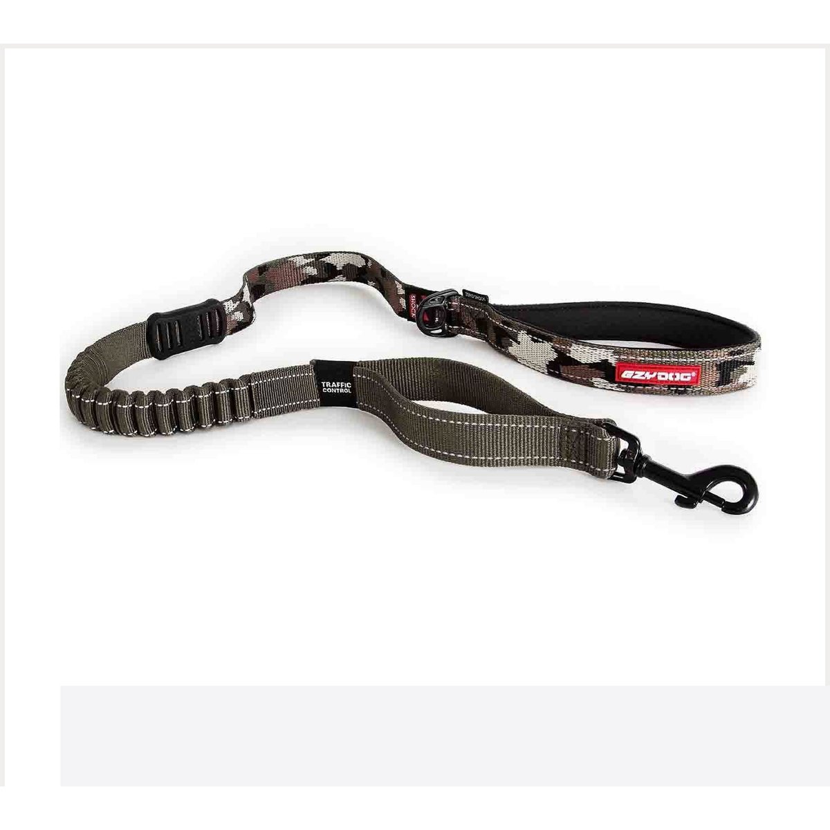 EzyDog Zero Shock Absorbing Dog Leash, Green Camo, 48-in
