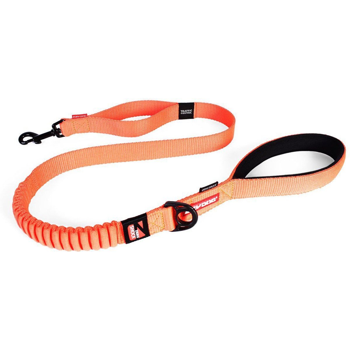 EzyDog Zero Shock Absorbing Dog Leash, Orange, 48-in