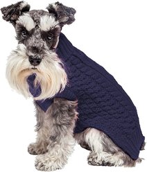 Fab Dog Super Chunky Turtleneck Dog Sweater, Navy, 10"